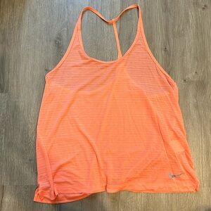 Nike orange/coral racerback string tank Lg